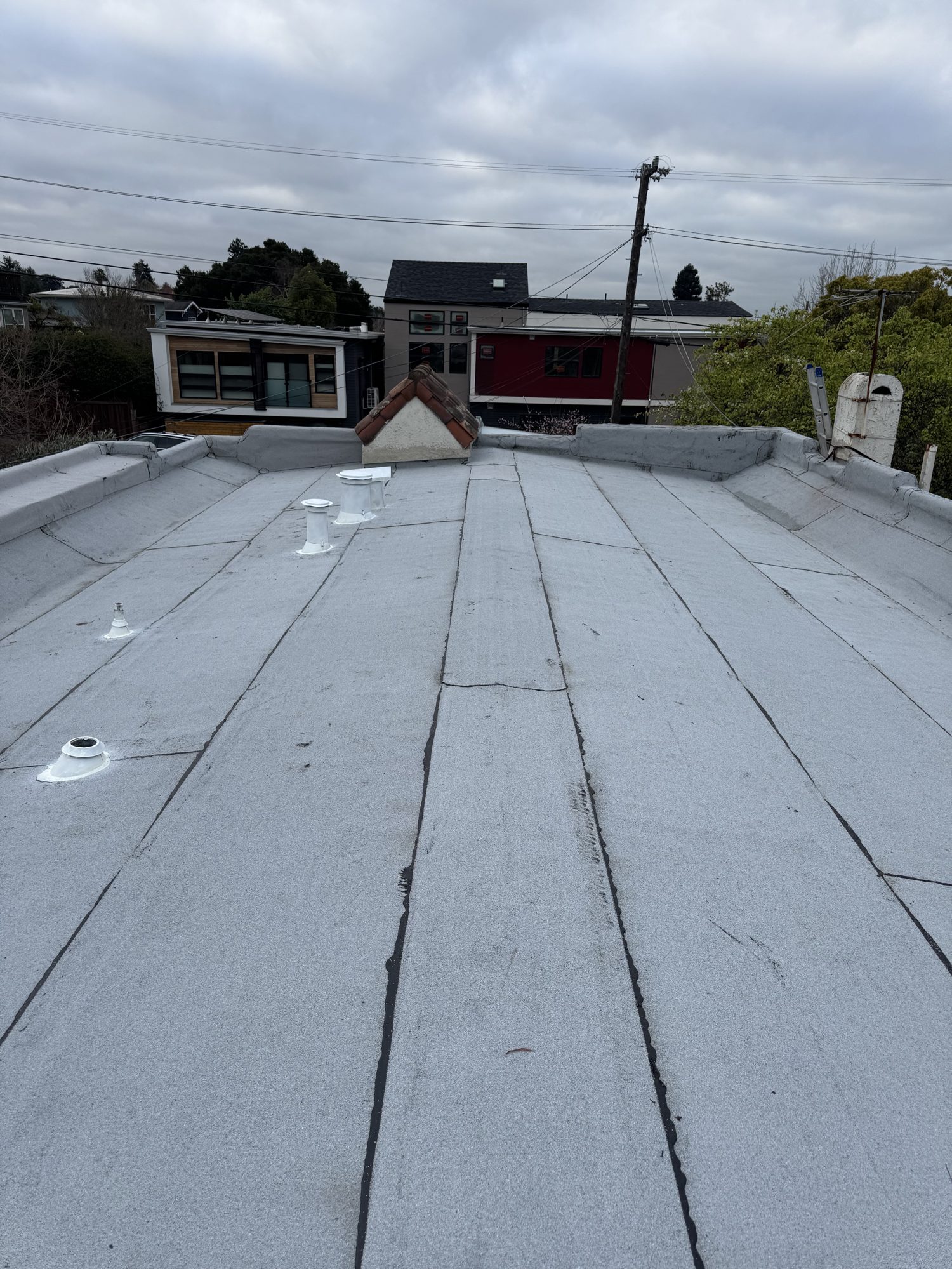 Flat roof section on a Berkeley property after installation