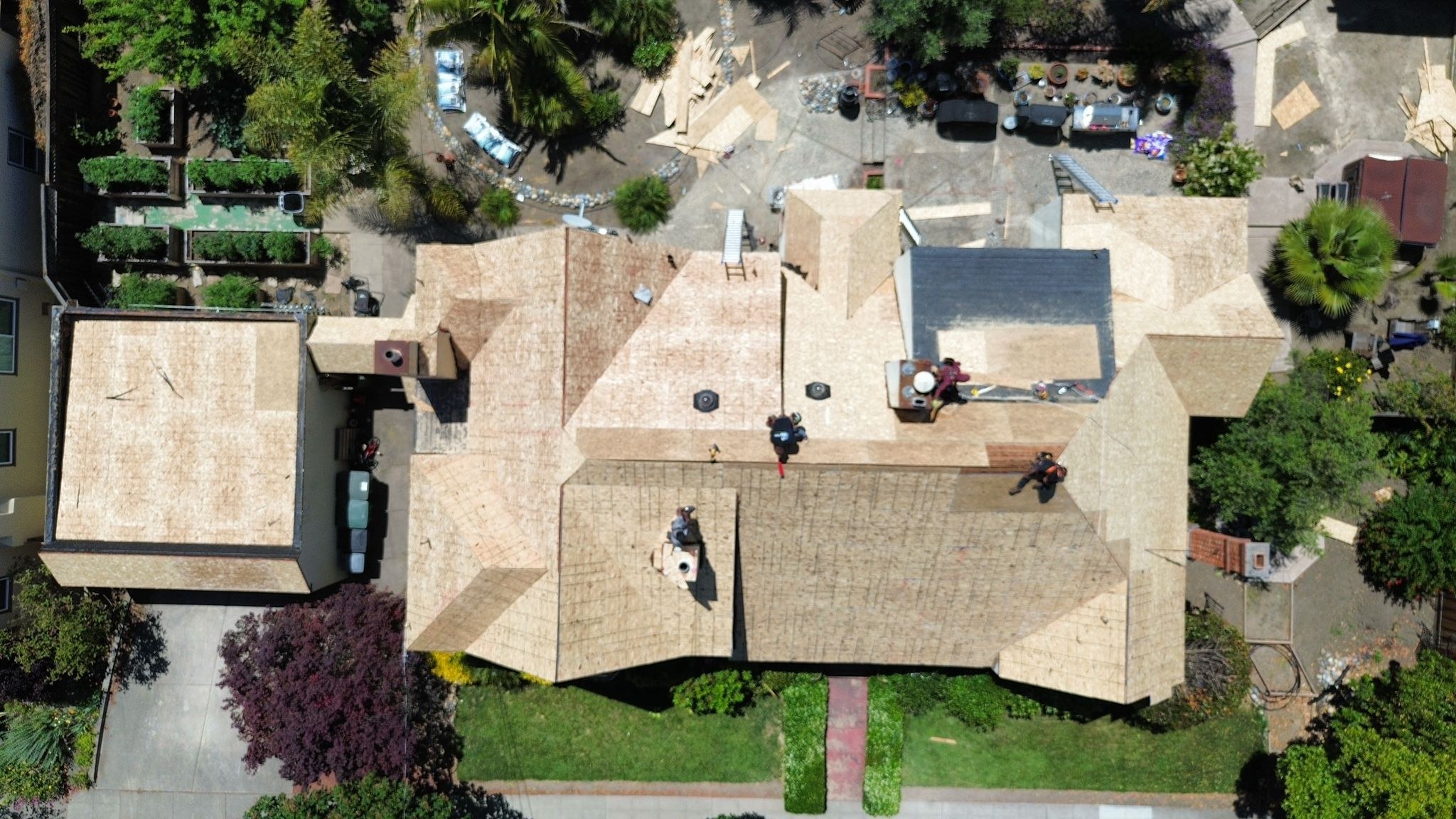 Close-up of finished roofing detail work