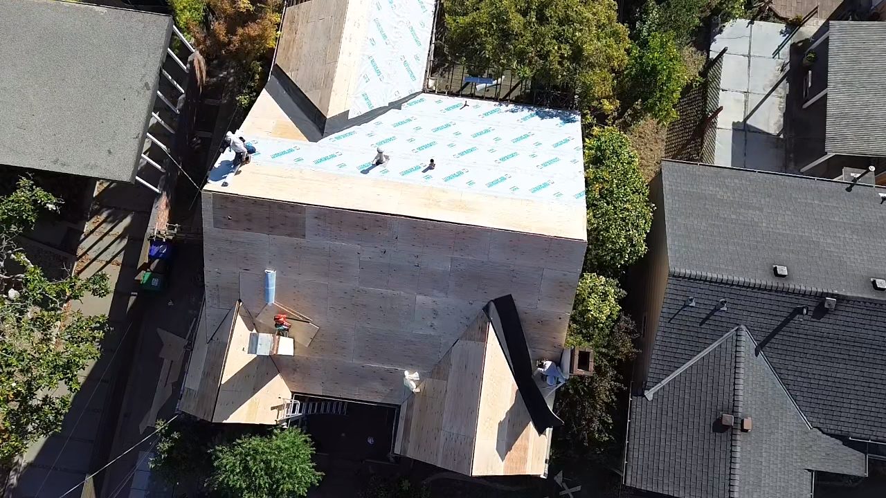 Roof decking during a Santa Rosa replacement