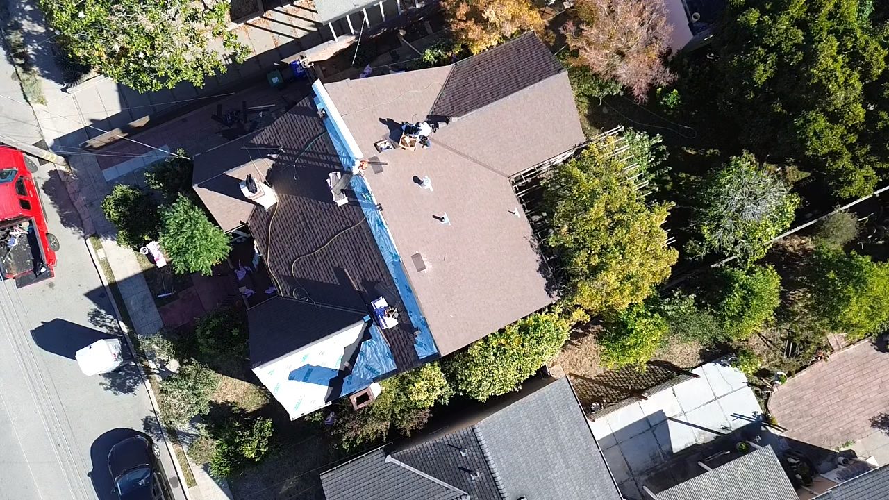 Crew working on a Santa Rosa roof