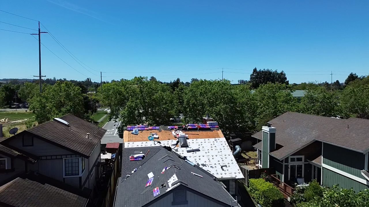 Completed roofing work in Martinez